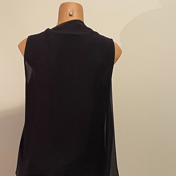 Zara basic - black blouse  with scarf- size large - New - Picture 3 of 6